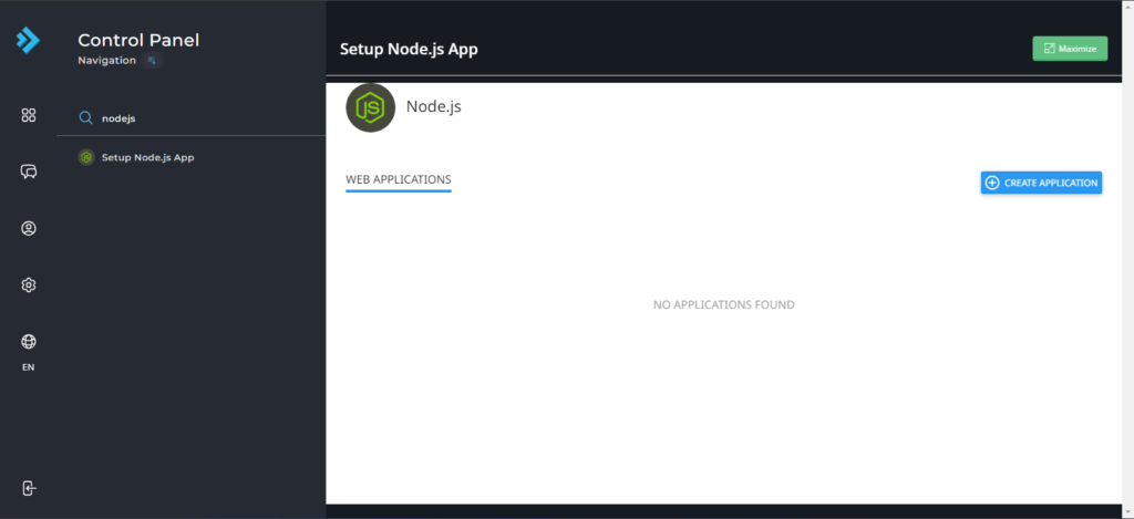 NodeJS DirectAdmin ServerClick